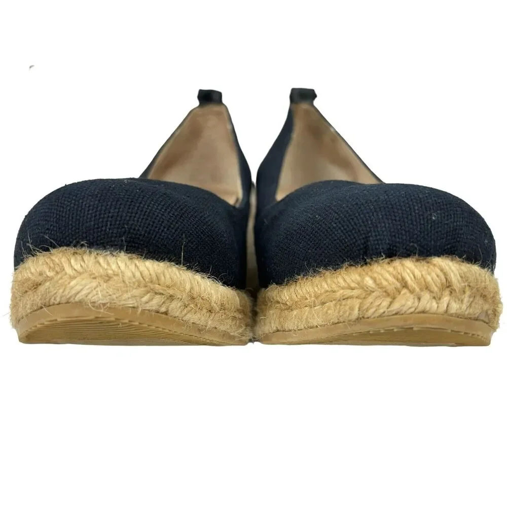 Viscata Barcelona Wedge Womens 10 US 41 EU Roses Black‎ Canvas Espadrilles Shoes